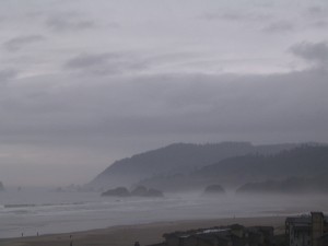 Misty Beach in Fog